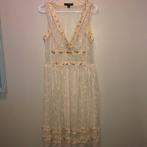 Aidan Mattox Sheer beaded and flower design dress